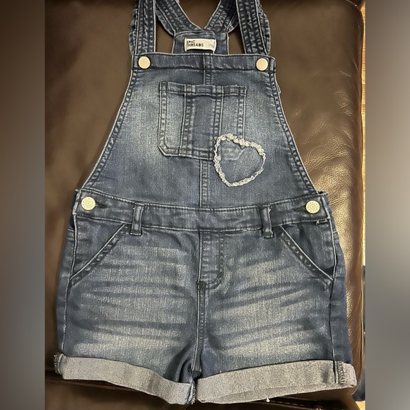 Girls Denim Short Overall - Picture 1 of 1